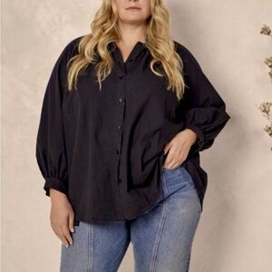 NWT esby apparel liza top, black, size 1X/2X